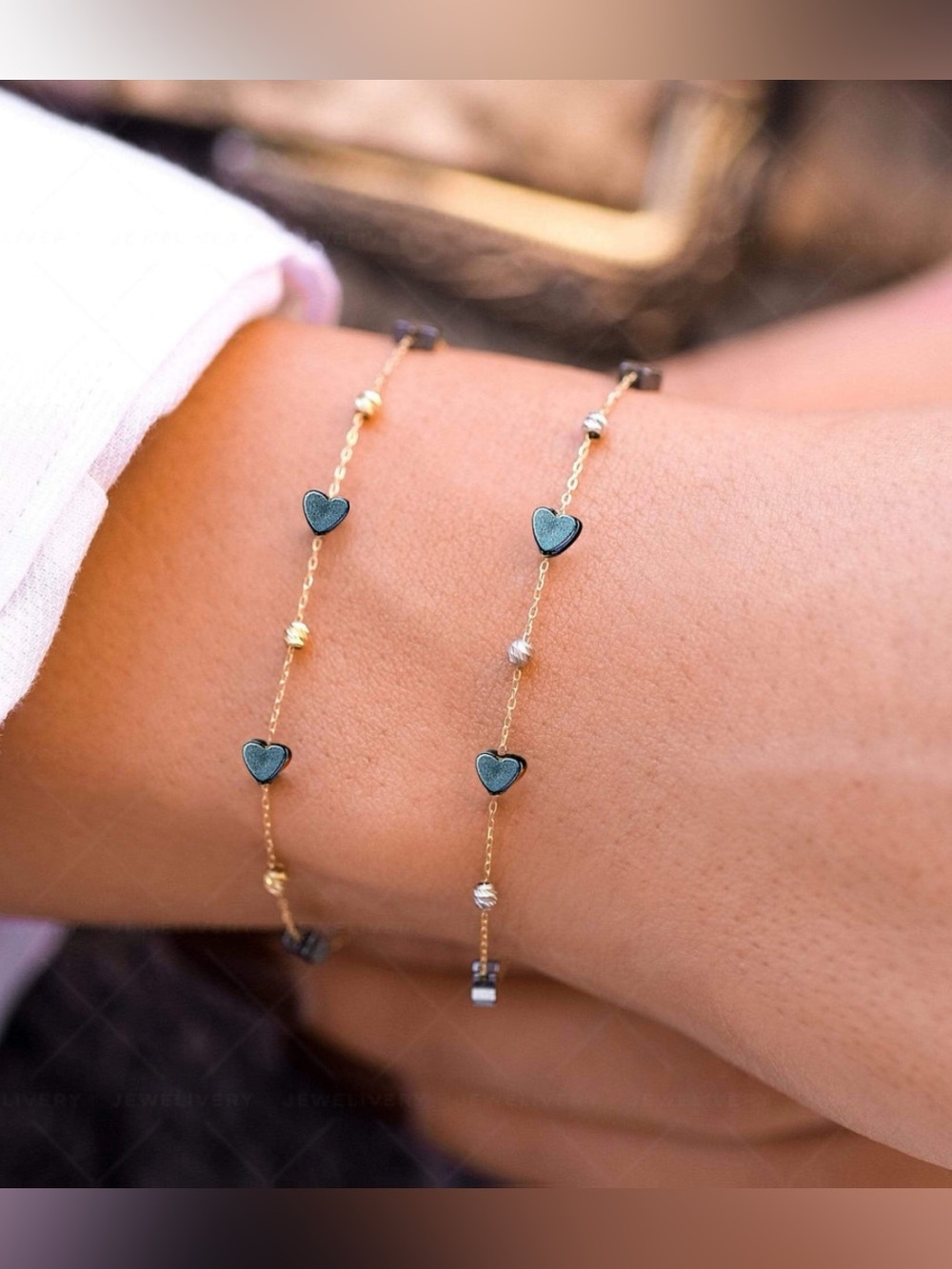 Gold Hematite Heart Bracelet